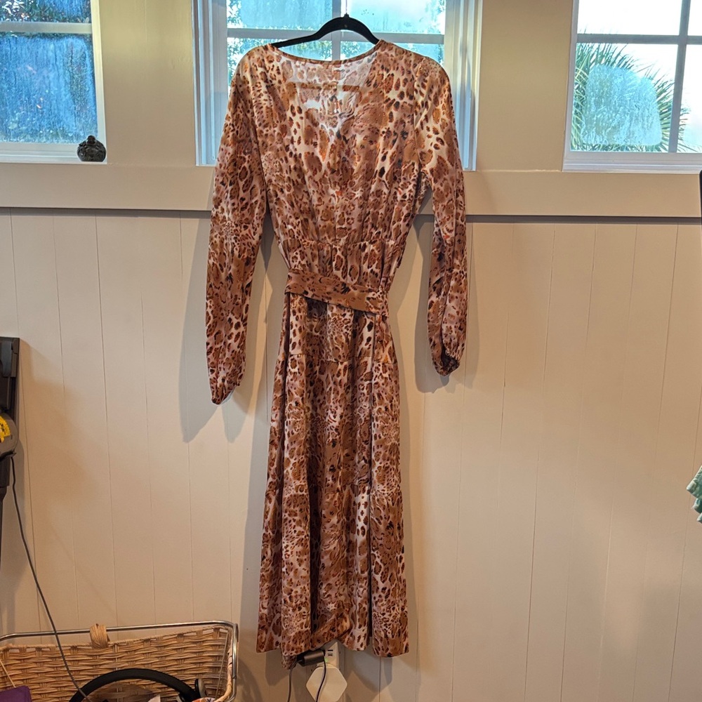 Leopard Print Long Sleeve Dress